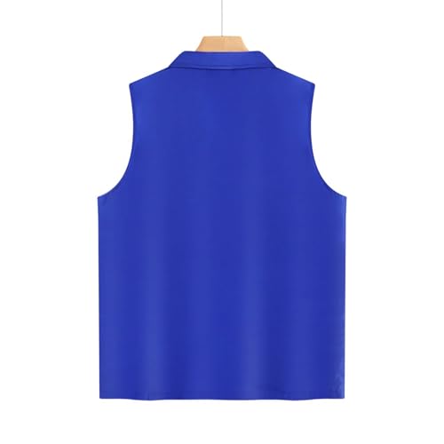 Men Women Outdoor Fishing Vest Zip Up Travel Hiking Summer Outerwear Unisex Mesh Breathable Waistcoat Lightweight - color: Blue, size: X-Large