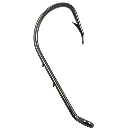 Baitholder Fishing Hooks 100pcs/ Pack Barbed Shank Down Eye Fishing Offset Hooks(8#-6/0) - size: 4/0-100PCS