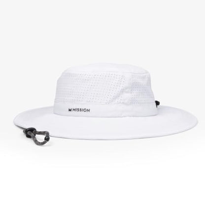 MISSION Cooling UPF Boonie Hat - Unisex Sun Hat for Hiking, Beach & Fishing - Sweat & Water Activated Technology - color: White