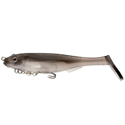 Strike King Final Copy Fishing Lure, Pre-Rigged Soft Plastic Swimbait, Free-Swinging Size 4 Treble Hook, Belly Magnetic Hook Keeper, 7/8-Ounce - color: Ghost Shad