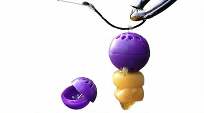 Karpela Bait Matrix Shell (Set of 4) – Protective Shell for Soft Bait & Liver – Turtle & Crawfish Resistant – Carp & Catfish Rig - color: Purple, size: Long Slot