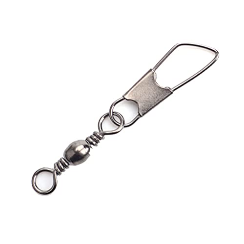 30pcs Rolling Resistance Swivel Fishing Hook Line Connector Fishing Rolling swivels Fishing Swivel Connector connectix Fishing Rolling Connector Stainless Steel to Rotate Ring - size: 8#