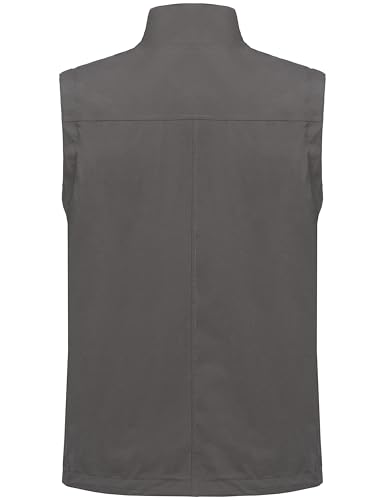 Little Donkey Andy Men's Lightweight Quick Dry Vest Windproof Sleeveless Jacket with 11 Pockets for Travel Fishing Hiking - color: Dark Grey, size: Medium