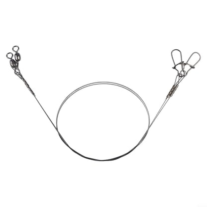 Titanium Fishing Leader Wire with Swivel and Duo-Lock Snap, 7x7 Steel Core for Predatory Fish, Anti-Kink High Strength Tackle for Pike Musky Bass - size: 30cm 14kg