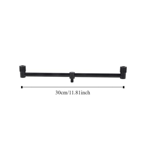 ‌2 Head Aluminum Alloy Fish Pole Buzz Bar – Fishing Rod Holder Crossbar Bracket for Bite Alarms & Bank Sticks, Adjustable Length (Black, 20/25/30cm, 50-58g)‌