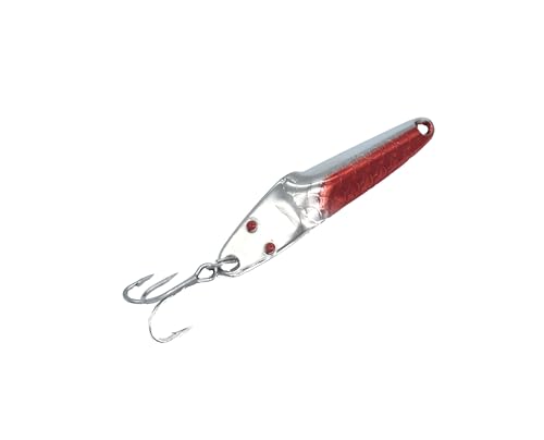 Al's Goldfish Lure Co. Lil' 49er Ice Jig - IFN50 Ice Fishing Jig with Treble Hook Off the Nose. Jigging Lure for Crappie, Perch, Panfish, Trout and Bass - 1/4 oz. 1-3/4" - color: Neon Red
