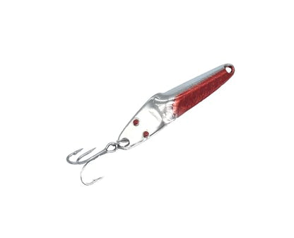 Al's Goldfish Lure Co. Lil' 49er Ice Jig - IFN50 Ice Fishing Jig with Treble Hook Off the Nose. Jigging Lure for Crappie, Perch, Panfish, Trout and Bass - 1/4 oz. 1-3/4" - color: Neon Red