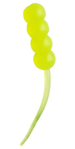Dancing Waxie 1.5 Inch Panfish/Crappie/Perch Bait - 40 Pack - Scented - color: Chartreuse Glow