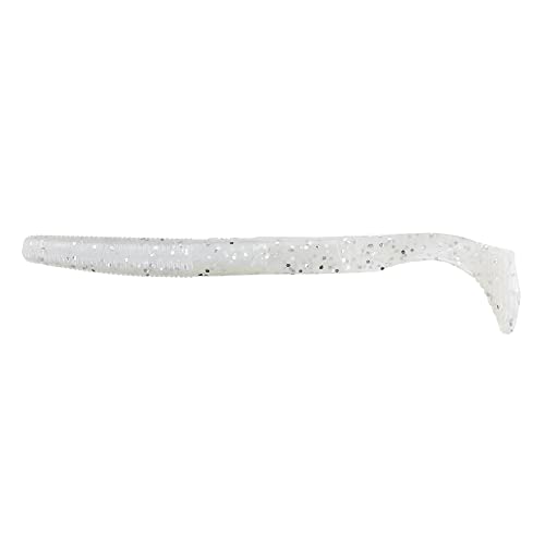 Yamamoto 5.5" Swimming Senko Soft Worm Paddle Tail Fishing Swim Bait Lures - 7 Pack - color: Blue Pearl with Large Silver Flake, size: 5.5"