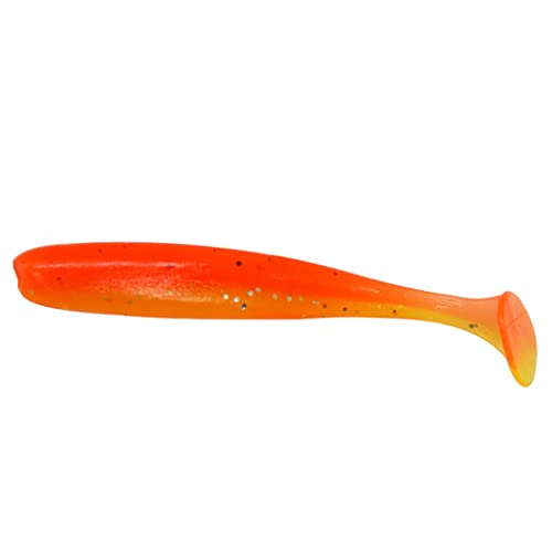 Toasis Fishing Soft Plastics Paddle Tail Swimbait Bass Trout Fishing Lures 2.8-inch Pack of 60 - color: Orange