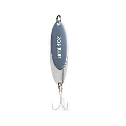 UMT Chrome Fishing Spoon Lure 3/4oz,1oz, 2oz – Sharp 3/0 Treble Hook for Freshwater & Saltwater Bluefish, Trout, Steelhead 1, 5, 10 Pack Options - size: 1 Pack