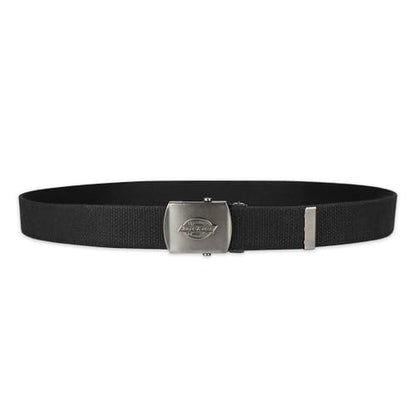 Dickies mens Fabric Web Plaque Logo Buckle Belt - Fits Up to Size 42" Waist - color: Black, size: Small-Medium