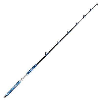 Fiblink Fishing Trolling Rod 1 Piece/2 Piece Saltwater Offshore Heavy Roller Rod Big Game Conventional Boat Camo Fishing Pole (6'/6'6",30-50lb/50-80lb/80-120lb) - style: 6'6" - 30-50lb - 1pc - Straight