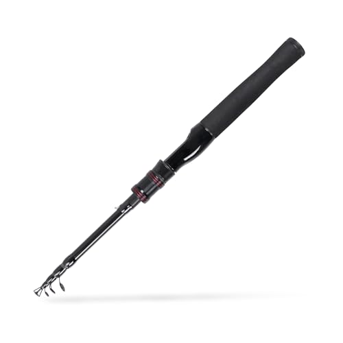 Telescopic Fishing Rod, Collapsible Fishing Rod Portable Spinning Pole for Saltwater and Freshwater, Carbon Fiber Lightweight and Compact Design - size: 4.9 feet