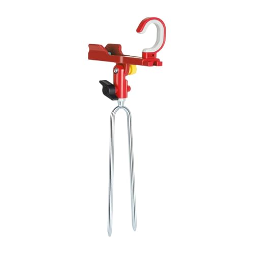 Fishing Rod Rack, Pole Holder Stand, Ground Spike Mount, Adjustable Secure Design, for Boat Shore Kayak Pontoon Dock Surf Beach Angling Gear Storage Setup 5.39x14.57 Inches - color: Red