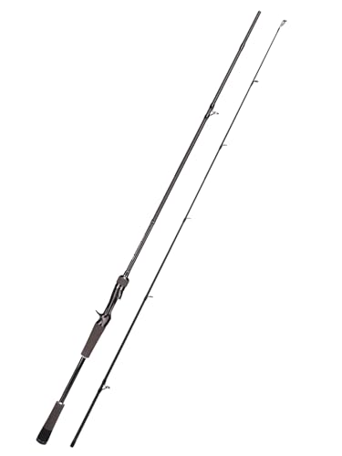 Jenseits Carbon Fiber Fishing Rod Series (6-12 Ft), Spinning & Casting Rods with Stainless Steel Ceramic Guides, Fast Action Fishing Pole for Bass, Trout, Walleye & Surf Fishing - size: 7'0"-Medium-Fast-Black, style: Casting
