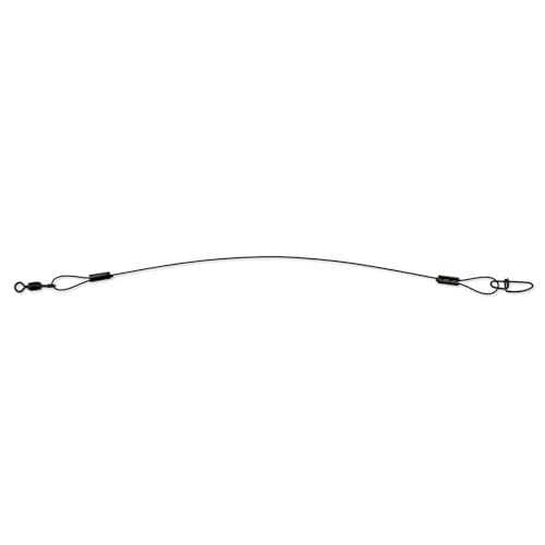 AFW Surflon Fishing Leaders – Black Nylon Coated Stainless Steel Wire, Swivel & Snap, 3 Pack, Variety Pack – Strong Leader Line for Catfishing & Toothy Game Fish - size: 20 lb, style: 6 Inch