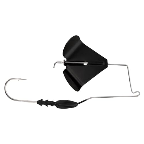 BUCKEYE LURES G-Buzz Single Bladed Buzzbait - Durable Fish-Catching Topwater Lure for Bass Fishing - color: Black w/Black, size: 1/2