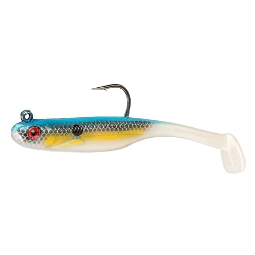 Strike King Homing Minnow Fishing Lure, Pre-Rigged Soft Plastic Swimbait, 3-Pack - color: Sexy Shad, size: 3"