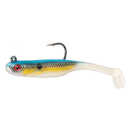 Strike King Homing Minnow Fishing Lure, Pre-Rigged Soft Plastic Swimbait, 3-Pack - color: Sexy Shad, size: 3"