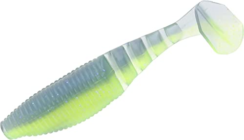 Yamamoto 4" Paddle Tail ZAKO - color: Chartreuse/Electric Blue, size: One Size