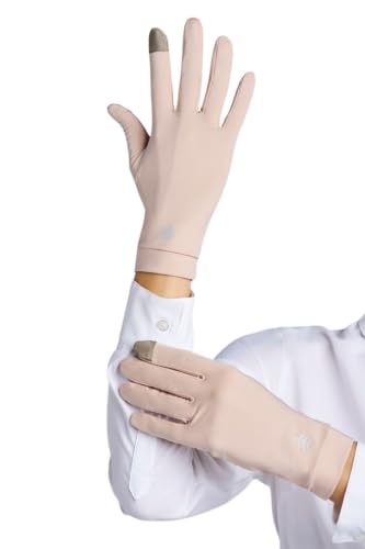 Coolibar Full Finger UV Sun Gloves - UPF 50+ Sun Protection - Gannett - color: Beige, size: X-Large
