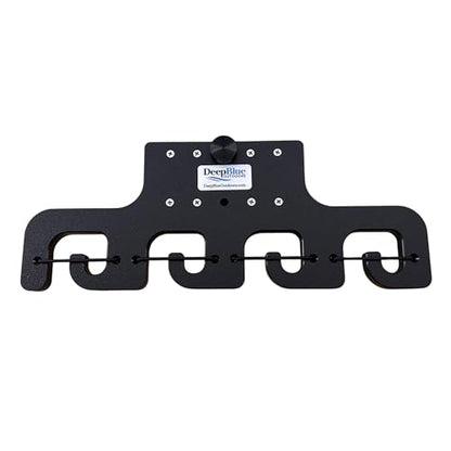 Pontoon Boat Fishing 4-Rod-Holder – No-Tool Rail Mount | USA Made | Deep Blue Outdoors - color: Black