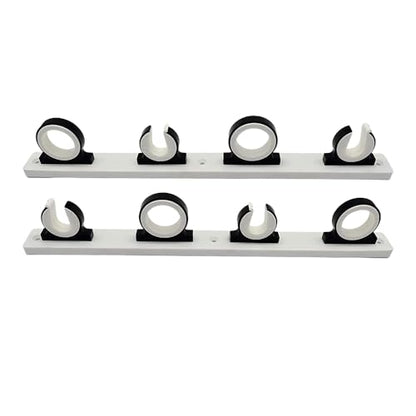 MARINE CITY 4-Rod Reel Fishing Rod Storage Hanger Rack with White Poly Board – Aluminum Black Powder Coating, Ideal for Marines, Boats, Vans, and Cars (Pack of 1) - color: 4 Rod (Aluminum, Black)