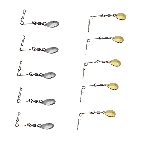 Fishing Spinner Blades Spinnerbait Smooth Nickel Spoons Rigs Fishing Spoons Lures Beetle Spins Pan Fish Bass Fishing Lures Accessories - color: Water drop - 10pcs