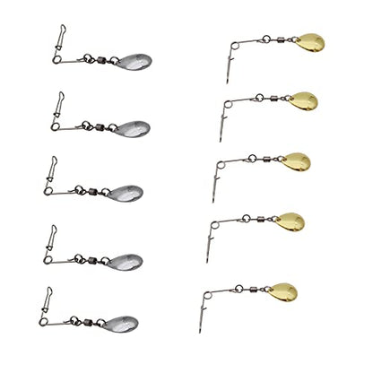 Fishing Spinner Blades Spinnerbait Smooth Nickel Spoons Rigs Fishing Spoons Lures Beetle Spins Pan Fish Bass Fishing Lures Accessories - color: Water drop - 10pcs