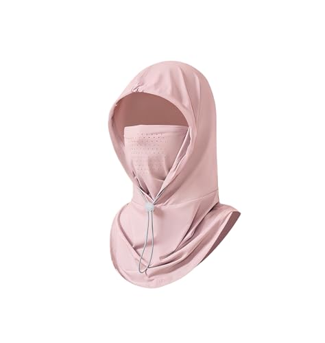 Cooling Balaclava Face Mask Sun UV Protection Hood Full Head Mask Face Cover with Breathable Holes for Cycling Fishing - color: Pink