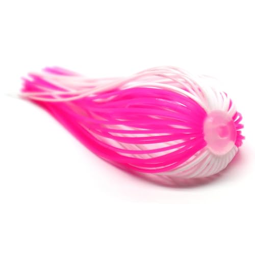 Harmony Fishing – Quick Change Umbrella Skirts for Fishing Jigs, Spinnerbaits, Buzzbaits, Lures, Baits (10 Pack) - color: Pink/White