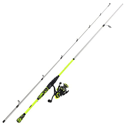 Sougayilang Spinning Combo – 5.2:1 Gear Ratio, 15.6LB Drag, IM7 Graphite 2-Piece Rod, Stainless Steel Guides for Bass, Trout, Redfish - color: Yellow, size: 6'10''-Medium