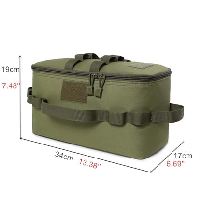 Fishing Tackle Bag Outdoor Camping Cookware Tool Bag Portable Large Capacity Tote Storage Bag Picnic Tactical Soft Case (Military green(13.38''L x 6.69''W x 7.48''H)) - color: Military green(13.38''L x 6.69''W x 7.48''H)
