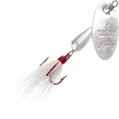 Panther Martin Nature Series Dressed Teardrop Spinners Fishing Lure Catches Trout,Walleye, Crappie, Pickerel, White Bass, Grayling and More. - color: All Silver Red Hook, size: 2 (1/16 oz)