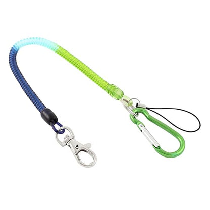 uxcell Bag Carabiner Hook Spring Strap Coil Keyring Chain Cord Lobster Clasp