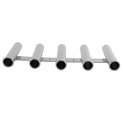 YaeMarine Fishing Rod Holder 316 Stainless Steel Fishing Rod Rack 3Tube/4Tube/5Tube/6Tube Mirror Finish for Marine Boat Yacht Camper - style: 5 Tube