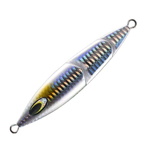 Bassrock Vertical Jigs Luminous Slow Jigging Lure for Saltwater Freshwater Fishing one Piece - color: Silver, size: 100 grams (3-1/2 oz)