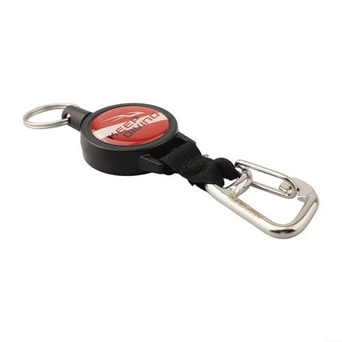 Scuba for retractor Clip, Retractable Diving Gear Tethers Stainless Steel Key Ring For BCD Hook Anti-lost Rope Key Chain For Freediving, Spearfishing