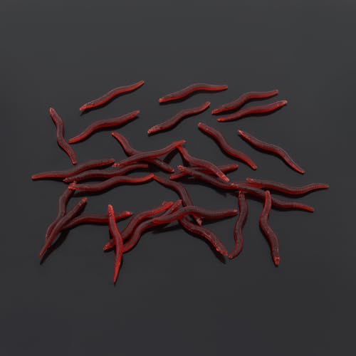 150pcs Soft Fishing Lures Baits, Trout Worm Earthworm Bait Lifelike Fake Worm, Plastic Lifelike Fake Earthworm (1.57 inch)