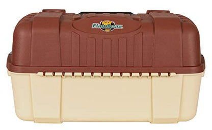 Flambeau Outdoors 2059 Hip Roof 7-Tray Fishing Tackle Box - Large Portable All-Weather Fishing Lure Organizer, 61 Compartments, Beige/Terracota Brown