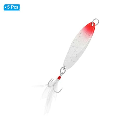 PATIKIL Fishing Spoons, Fishing Lures Casting Spoon Treble Hook Jigs Spinner Baits for Freshwater Saltwater - style: 3/4oz