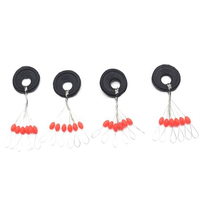 6 in 1 Fishing Bobber Stopper,Soft Silicone Float Sinker Stops,100Pcs Cylinder,Oval Float Stop Stoppers… - color: Red-Oval, size: Large