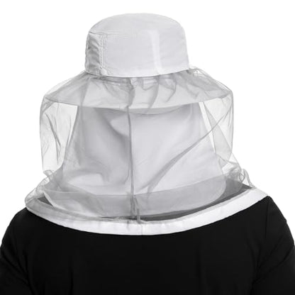 BASSDASH UPF 50+ Mosquito Sun Hat with Hidden Head Net and Neck Flap for Men Women Outdoor Fishing Hiking Camping - color: White