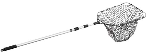 Ego S1 Slider Fishing Net, Ultimate Fishermen’s Tool Fixed Handle, Replaceable Head, Salt & Freshwater, 102" Handle, Small 14x18 Inch Hoop - color: Rubber mesh