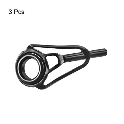 PATIKIL Tube Dia Fishing Rod Tips Repair Kit, Stainless Steel Black Guide Ring for Fishing - size: 1.8mm