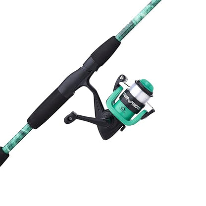 Shakespeare Reverb Spinning Reel and Fishing Rod Combo Durable Tubular Glass Rod Blank Construction, EVA Handle - color: Mossy Oak