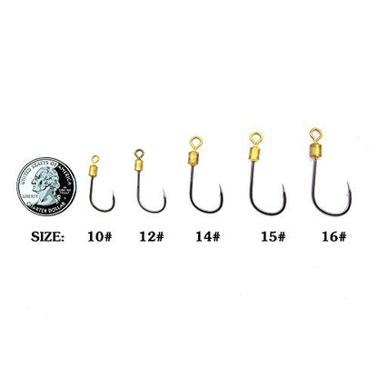 Fishing Hook with Leader,5 Hooks Fishing Rig-7 Strands Nylon Coated Fishing Leader with Swivle,Snap,Hooks - size: 6#