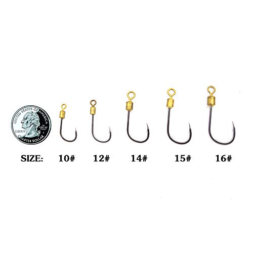 Fishing Hook with Leader,5 Hooks Fishing Rig-7 Strands Nylon Coated Fishing Leader with Swivle,Snap,Hooks - size: 7#