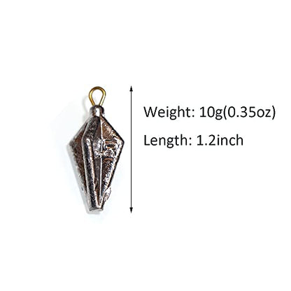 5-20pcs/pack Fishing Pyramid Weights Bullet Lead Sinker Weights Kit 10g 20g 30g 40g 50g 60g 80g - size: 40g - 5 pcs